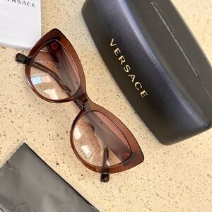 Versace Cat-Eye Brown Sunglasses
